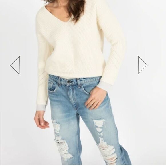 ASKK NY 100%Merino Wool Ladies Offwhite/Cream Sweater Size 2 - Picture 8 of 9